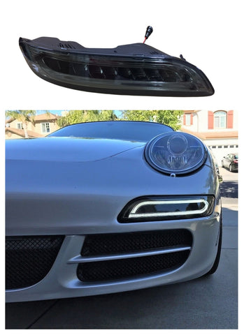 LED DRL Front Turn Signal & Fog Lights Indicator Clear Black Smoked For Porsche 911 997 991