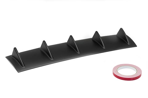 Universal Rear Bumper Lip Diffuser 5 Shark Fin Wing Matt Black