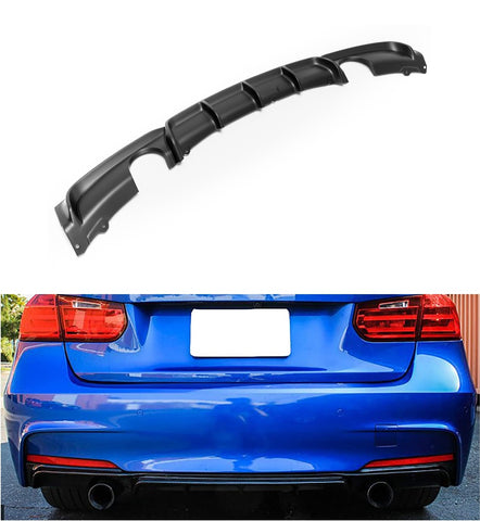 Rear Bumper Spoiler Lip Valance Diffuser For BMW 3 Series F30 F31 M Sport Tech 2012-18 (DUAL SINGLE MUFFLER OUTLET)