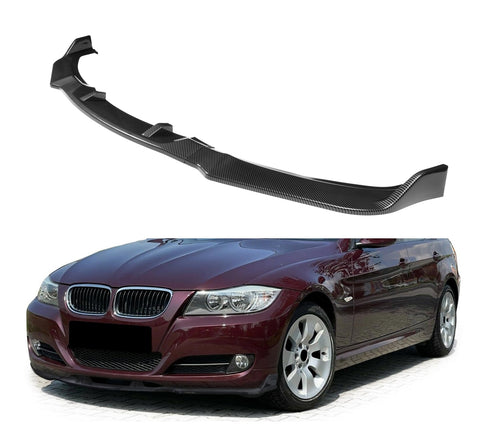 Front Bumper Spoiler Lip Valance Carbon Style Look For BMW LCI Facelift E90 E91 2005-2008
