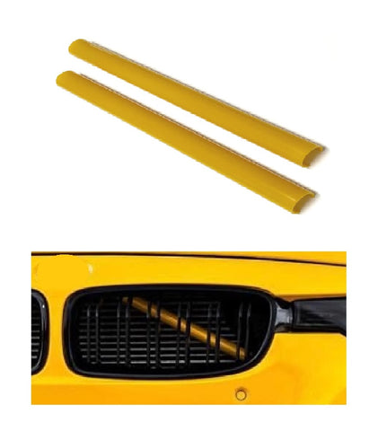 Yellow Front Grille V Bar Brace Decoration Cover Trims Stripes For BMW 1 2 3 4 5 7 8