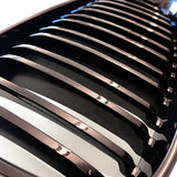 Gloss Black Dual Slat Grills 07-13 For BMW 1 Series E81 E82 E87 E88