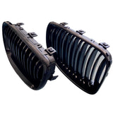 Gloss Black Dual Slat Grills 07-13 For BMW 1 Series E81 E82 E87 E88