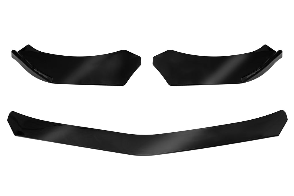 4PCS Front Bumper Lip Spoiler Body Kit, Glossy Black Durable ABS Chin Spoiler  for Universal FIT Car Such as for BMW for HONDA for AUDI for VW Etc 