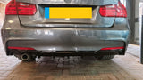 Rear Bumper Spoiler Lip Valance Diffuser For BMW 3 Series F30 F31 M Sport Tech 2012-18 (SINGLE MUFFLER OUTLET LEFT)