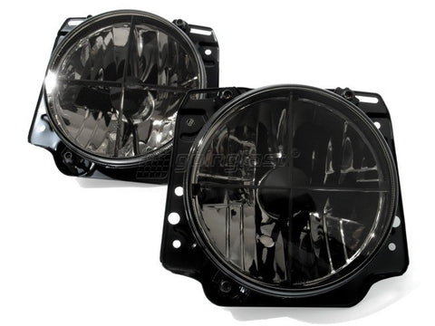 VW Rabbit MK1 / Golf Headlights Clear Black w/ Cross Hair