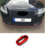 Universal Front Bumper Lip Carbon Look Red Splitter Chin Spoiler Trim 8Ft 250cm