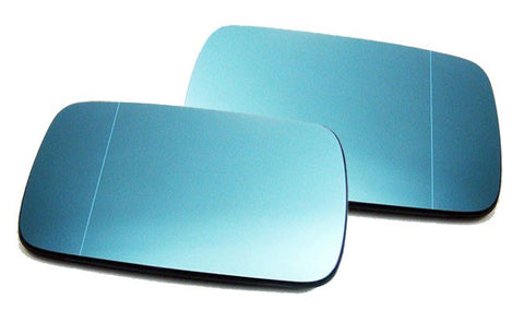 BMW E46 2D Euro Mirror Glasses Blue Heated Aspheric / Convex