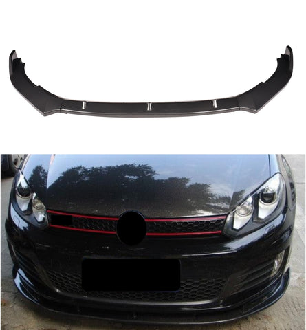 Front Bumper Spoiler Lip Carbon Look For VW Golf MK6 GTI