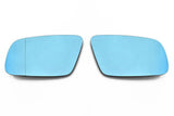 Audi Facelift Euro Mirror Glasses Blue Heated Aspheric / Convex
