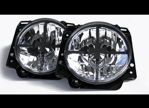 VW Golf MK2 Headlights Crystal Clear w/ Iron Cross