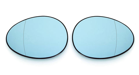 Mini MK2 R55/R56/R57/R58/R59/R60/R61 Euro Mirror Glasses Blue Heated Aspheric / Convex