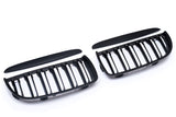 Dual Slat Matte Black Euro Grills 05-08 For BMW E90 E91 M3 Style