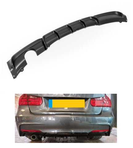 Rear Bumper Spoiler Lip Valance Diffuser For BMW 3 Series F30 F31 M Sport Tech 2012-18 (SINGLE MUFFLER OUTLET LEFT)