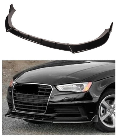 Front Bumper Lower Spoiler Lip Splitter Gloss Black For Audi A3 8V Pre-Facelift Models from 2014-2016