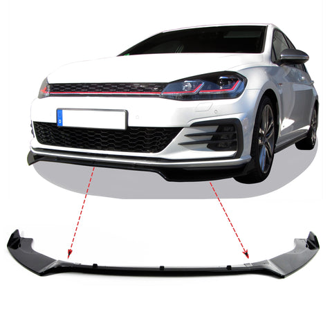 JOM Front Spoiler Lip Valance Splitter Gloss Black For Volkswagen Golf GTI MK7 MK7.5(08/2012-2021)