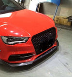 Front Bumper Lower Spoiler Lip Splitter Carbon Look For Audi A3 8V Pre-Facelift Models from 2014-2016