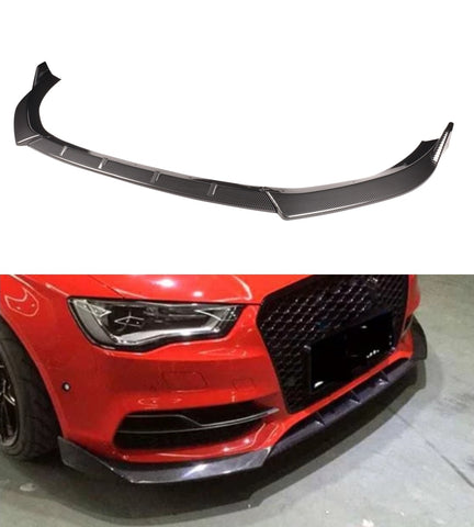 Front Bumper Lower Spoiler Lip Splitter Carbon Look For Audi A3 8V Pre-Facelift Models from 2014-2016