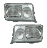 Headlights Chrome Clear Glass For Mercedes Benz W124 1985-1993