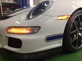 LED DRL Front Turn Signal & Fog Lights Indicator Clear Chrome For Porsche 911 997 991