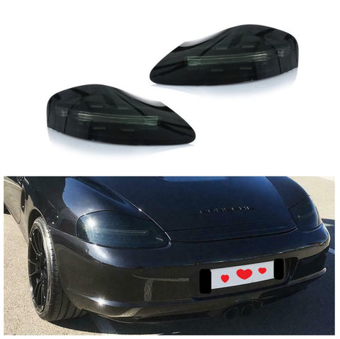 LED Tail Lights Set Black Smoked 718 Style For PORSCHE BOXSTER 986 1996-2004