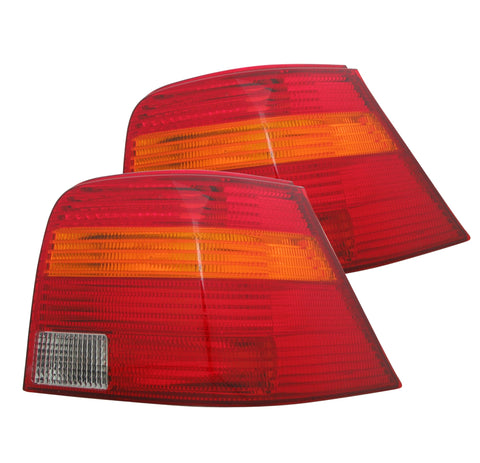 Euro E-Code Red Orange Tail Lights Rear Lamp Set Anniversary For VW Golf MK4 R32