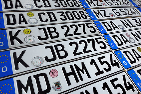 2pcs Matching Set ORIGINAL German License Plate USED