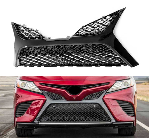 Lower Front Bumper Sport Grille Grill ABS Black For Toyota Camry SE XSE (2018-20)