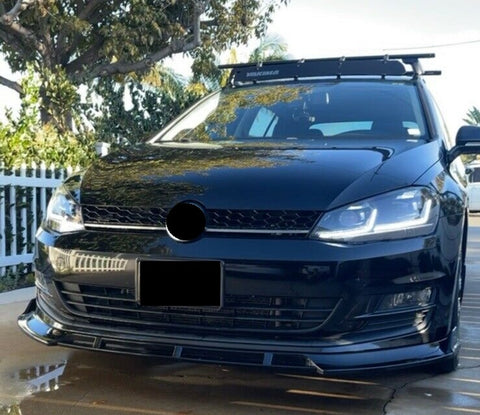 Front Spoiler Lip Valance Splitter Gloss Black For Volkswagen Golf MK 7(2014-2020)