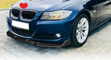 Front Bumper Spoiler Lip Valance Carbon Style Look For BMW LCI Facelift E90 E91 2008-2012