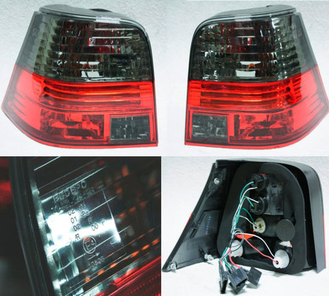 Red Black Smoke Euro Tail Lights For VW Golf MK4 99-05 GTI R