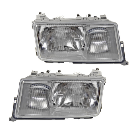 Clear Chrome Headlights For Mercedes Benz W201 190 190D 190E From 1982-1993