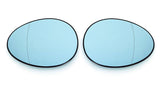 Mini MK2 R55/R56/R57/R58/R59/R60/R61 Euro Mirror Glasses Blue Heated Aspheric / Convex