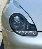 Black Smoked Glass With Chrome LED DRL Projector Front Headlights For PORSCHE BOXSTER 986 / 996 MK1 (1996-2004)